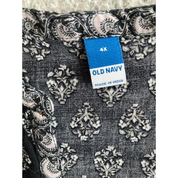 Old Navy Mini Dress 4x Boho Balloon Long Sleeve Baby Doll Belted Black Beach - Picture 9 of 16